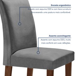 Conjunto Sala De Jantar Nápoles Tampo Vidro/MDF com 8 Cadeiras Luísa Smart Plus  - 6