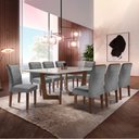 Ver imagem 1 de Conjunto Sala de Jantar Nápoles Tampo Vidro/mdf com 8 Cadeiras Luísa Smart Plus