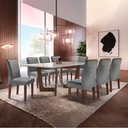 Ver imagem 1 de Conjunto Sala de Jantar Nápoles Tampo Vidro/MDF com 8 Cadeiras Luísa Smart Plus