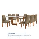 Ver mais imagens de Conjunto Sala de Jantar Mesa 8 Cadeiras Tampo de Vidro Nápoles Cinamomo/Off White/Bege Escuro