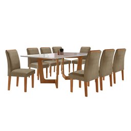 Conjunto Sala De Jantar Nápoles Tampo Vidro/MDF com 8 Cadeiras Luísa Smart Plus  - 14