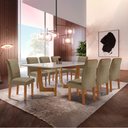 Ver imagem 1 de Conjunto Sala de Jantar Nápoles Tampo Vidro/mdf com 8 Cadeiras Luísa Smart Plus