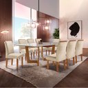 Ver imagem 1 de Conjunto Sala de Jantar Nápoles Tampo Vidro/mdf com 8 Cadeiras Luísa Smart Plus
