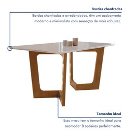 Conjunto Sala De Jantar Nápoles Tampo Vidro/MDF com 8 Cadeiras Luísa Smart Plus  - 4