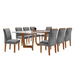 Conjunto Sala De Jantar Nápoles Tampo Vidro/MDF com 8 Cadeiras Luísa Smart Plus  - 14