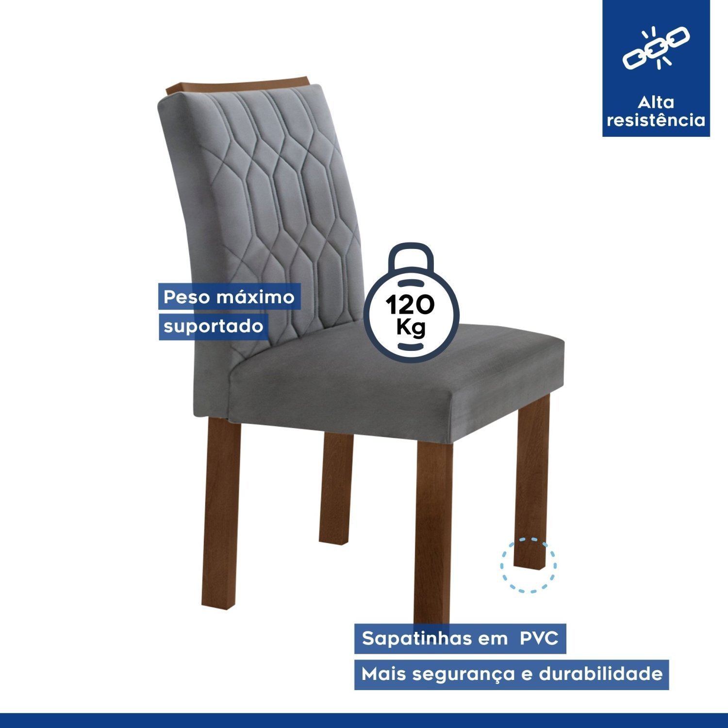 Conjunto Sala De Jantar Nápoles Tampo Vidro/MDF com 8 Cadeiras Marselha Smart Plus Cel Móveis - 10
