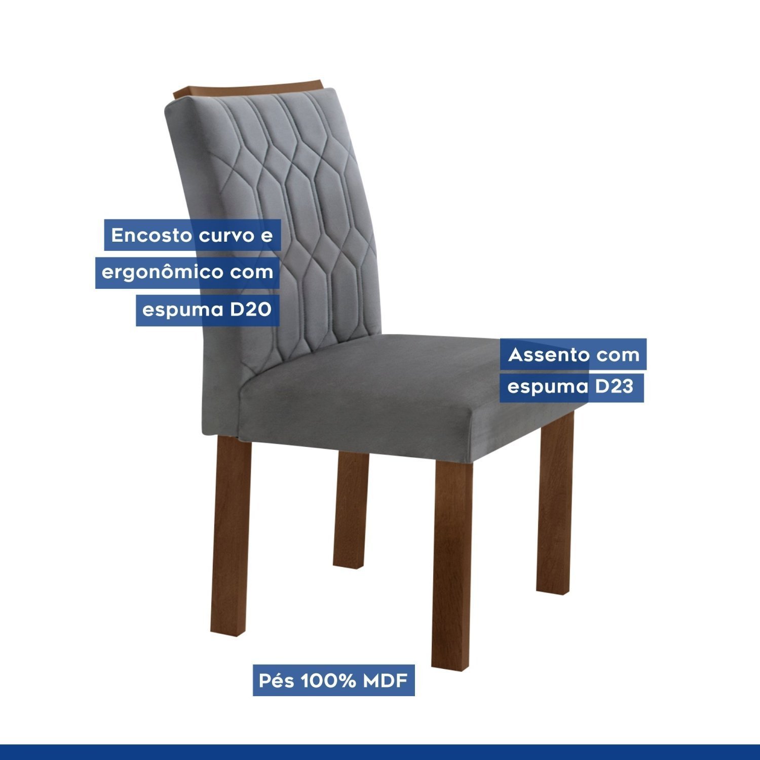 Conjunto Sala De Jantar Nápoles Tampo Vidro/MDF com 8 Cadeiras Marselha Smart Plus Cel Móveis - 9
