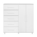 Ver imagem 3 de Cômoda Toronto 2 Portas e 5 Gavetas Branco - Móveis Albatroz