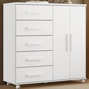 Ver imagem 2 de Cômoda Toronto 2 Portas e 5 Gavetas Branco - Móveis Albatroz