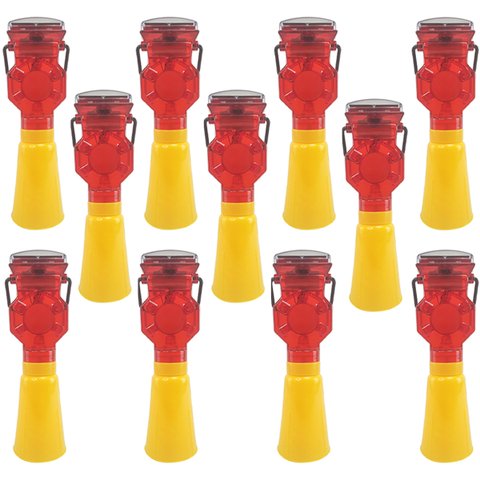 Sinalizador Viario Solar Kit 10 Uni Sinalizaçao Estrada Rua Rodovia Pista Iluminaçao Segurança Evita