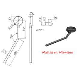 Queimador Palmatoria Longo Esquerdo Completo de Fogão 13cm - 3