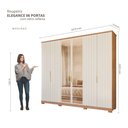 Ver imagem 4 de Guarda Roupa Elegance 6 Portas com Vidro Reflecta Mdf