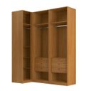 Ver imagem 7 de Guarda Roupa de Canto Reto 5 Portas 1 Espelho Altezza Trend Belmax:Freijó/Titânio