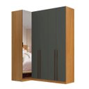 Ver imagem 6 de Guarda Roupa de Canto Reto 5 Portas 1 Espelho Altezza Trend Belmax:Freijó/Titânio