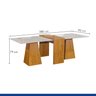 Conjunto Mesa 10 Cadeiras Sala de Jantar Tampo com Vidro Arezzo 280cm Genova - 4