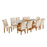 Conjunto Mesa 10 Cadeiras Sala de Jantar Tampo com Vidro Arezzo 280cm Genova - 10