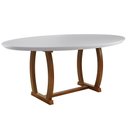 Ver imagem 1 de Mesa de Jantar Oval com Base de Madeira Maciça - Zara -1,80 x 1,0 metros - Requinte Salas