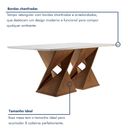 Ver imagem 4 de Conjunto Sala de Jantar Genova Tampo Vidro/MDF com 8 Cadeiras Genova Smart Plus Bege/Chocolate/Off White
