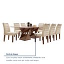 Ver mais imagens de Conjunto Sala de Jantar Genova Tampo Vidro/MDF com 8 Cadeiras Genova Smart Plus Bege/Chocolate/Off White