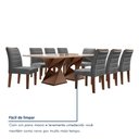Ver imagem 7 de Conjunto Sala de Jantar Genova Tampo Vidro/MDF com 8 Cadeiras Genova Smart Plus