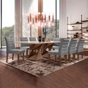 Ver imagem 1 de Conjunto Sala de Jantar Genova Tampo Vidro/mdf com 8 Cadeiras Genova Smart Plus