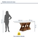 Ver imagem 3 de Conjunto Sala de Jantar Genova Tampo Vidro/MDF com 8 Cadeiras Genova Smart Plus