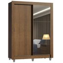 Ver imagem 4 de Guarda-roupa Solteiro Madesa Denver 2 Portas de Correr com Espelho com Pés - Rustic
