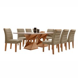 Conjunto Sala De Jantar Genova Tampo Vidro/MDF com 8 Cadeiras Genova Smart Plus  - 14