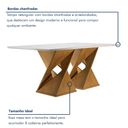 Ver imagem 5 de Conjunto Sala de Jantar Genova Tampo Vidro/MDF com 8 Cadeiras Genova Smart Plus Cinamomo/Off White/Areia