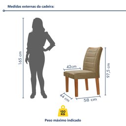 Conjunto Sala De Jantar Genova Tampo Vidro/MDF com 8 Cadeiras Genova Smart Plus  - 10