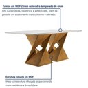 Ver imagem 3 de Conjunto Sala de Jantar Mesa 8 Cadeiras Tampo de Vidro Genova Cinamomo/Off White/Bege Escuro