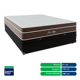 Cama + Box Baú Casal Preta Colchão New Aspen Molas Ensacadas Comfort Prime 138x188 - 4