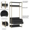 Modulo Closet Industrial com Cabideiro 2 Gavetas 89cm - Estrutura Metálica Moderna - 5