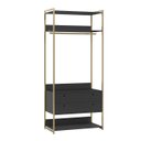 Ver imagem 2 de Modulo Closet Industrial com Cabideiro 2 Gavetas 89cm - Estrutura Metálica Moderna Preto