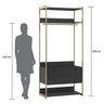 Modulo Closet Industrial com Cabideiro 2 Gavetas 89cm - Estrutura Metálica Moderna - 4