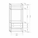 Ver imagem 4 de Guarda Roupa Closet Industrial com Cabideiro 2 Gavetas