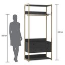 Ver imagem 4 de Guarda-Roupa Closet Industrial Olivar com Cabideiro 2 Gavetas 89cm - Preto