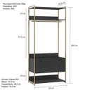 Ver imagem 3 de Modulo Closet Industrial com Cabideiro 2 Gavetas 89cm - Estrutura Metálica Moderna Preto