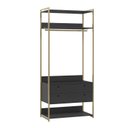 Ver imagem 2 de Guarda-Roupa Closet Industrial Olivar com Cabideiro 2 Gavetas 89cm - Preto