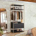 Ver imagem 1 de Guarda Roupa Closet Industrial com Cabideiro 2 Gavetas
