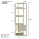 Ver imagem 3 de Modulo Estante Industrial 54cm com Prateleiras 2 Gavetas - Estrutura Metálica Branco/Off White