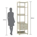 Ver imagem 6 de Estante Closet Industrial 54cm 2 Gav e 5 Prat Estrutura Metálica Móvel Moderno e Funcional Off White