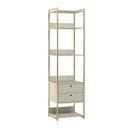 Ver imagem 3 de Modulo Estante Industrial 54cm com Prateleiras 2 Gavetas - Estrutura Metálica Branco/Off White