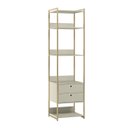 Ver imagem 2 de Modulo Estante Industrial 54cm com Prateleiras 2 Gavetas - Estrutura Metálica Branco/Off White