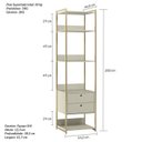 Ver imagem 4 de Modulo Estante Industrial 54cm com Prateleiras 2 Gavetas - Estrutura Metálica Branco/Off White