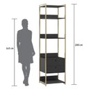 Ver imagem 5 de Estante Closet Industrial com 2 Gav e 5 Prat Estrutura Metálica Móvel Moderno e Funcional Preto