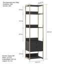 Ver imagem 4 de Estante Closet Industrial com 2 Gav e 5 Prat Estrutura Metálica Móvel Moderno e Funcional Preto