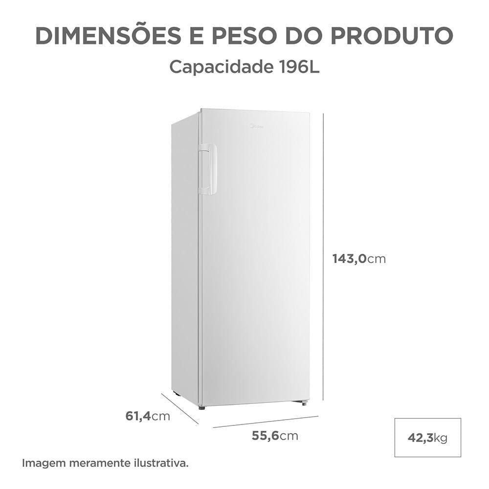 Freezer Vertical 196l 2 em 1 Inverter Branco Midea Mdru276fza013