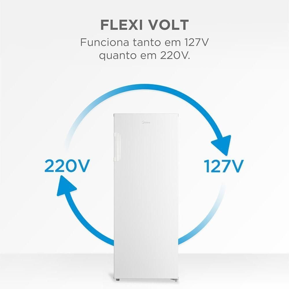 Freezer Vertical 196l 2 em 1 Inverter Branco Midea Mdru276fza013