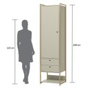 Ver imagem 5 de Guarda Roupa Modulado Closet Industrial 54cm com Cabideiro Porta 2 Gavetas 